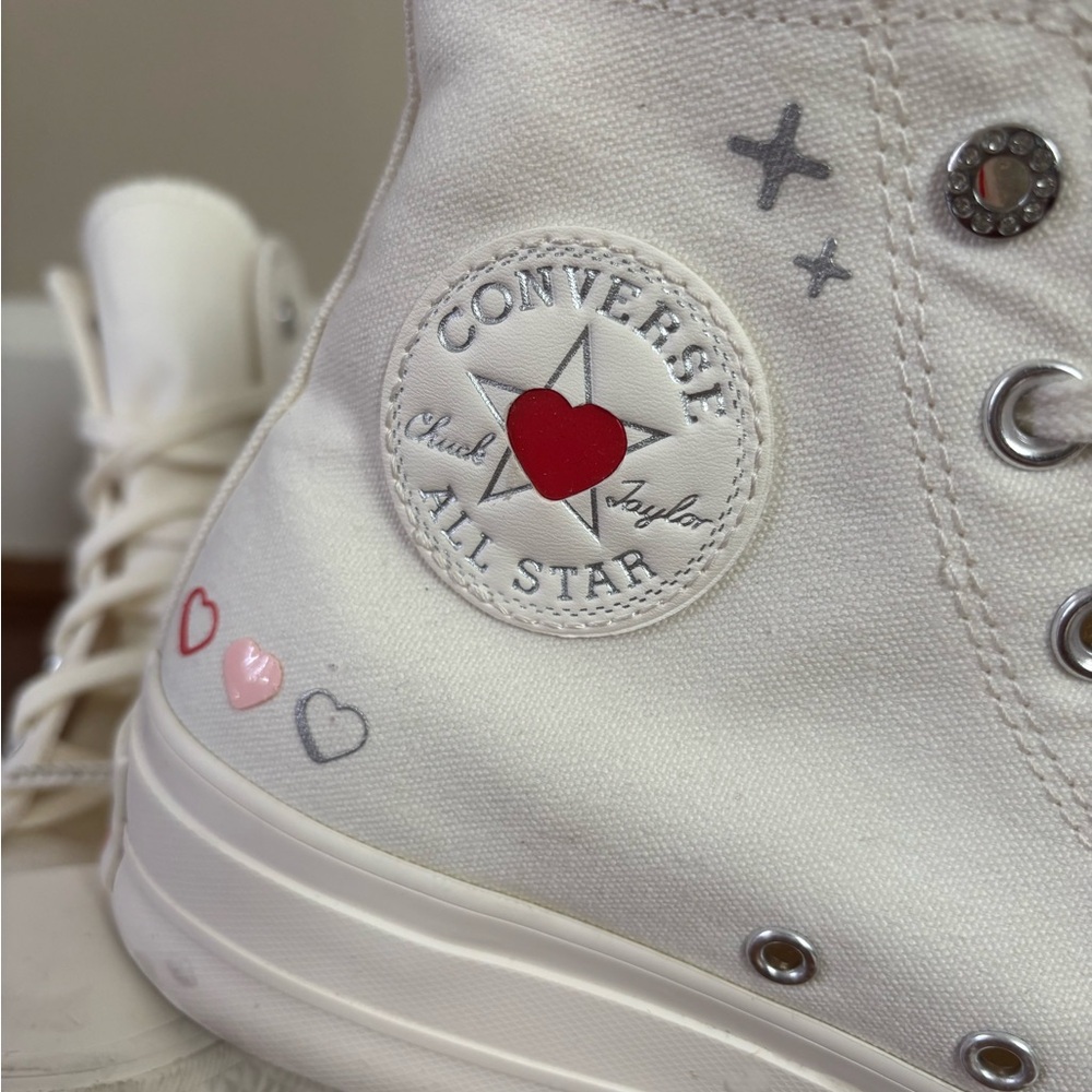 Converse Chuck Taylor All Star Lift Platform Y2K Heart High Top Sneaker size 8.5 - Picture 2 of 11